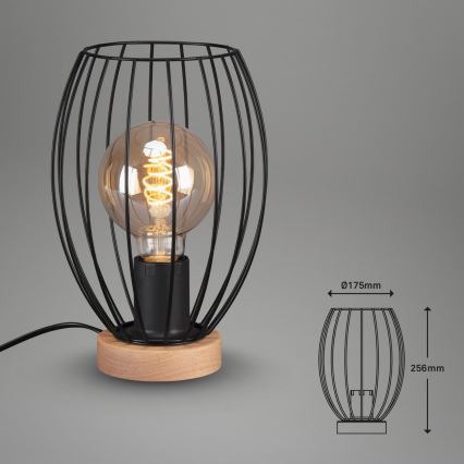 Brilo - Galda lampa WAKTU 1xE27/25W/230V gumijkoks