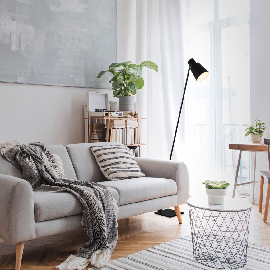 Brilo - Grīdas stāvlampa 1xE27/10W/230V melna
