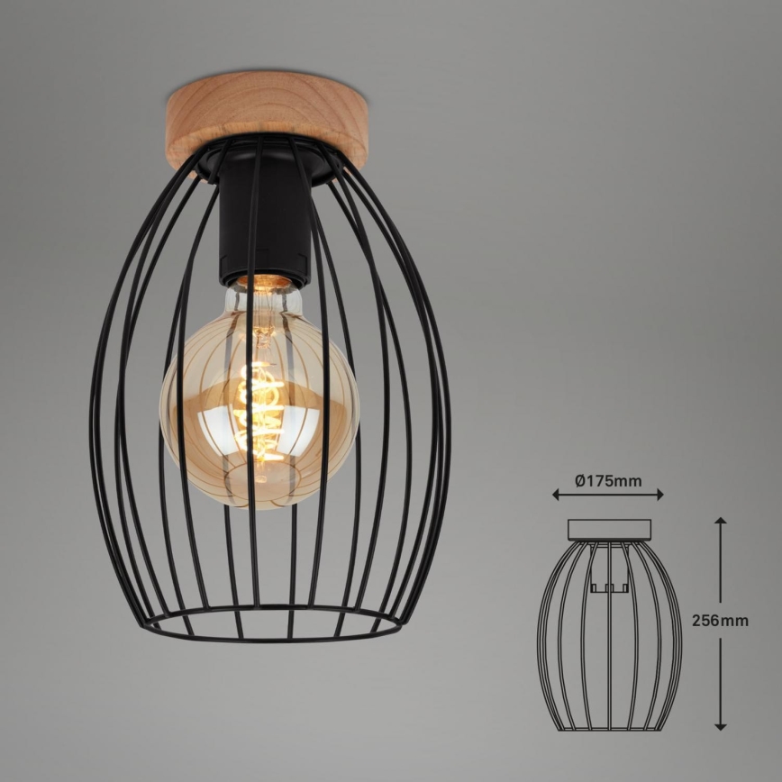 Brilo - Griestu lampa WAKTU 1xE27/60W/230V gumijkoks