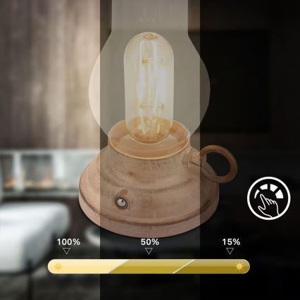 Brilo - LED ar regulējamu spilgtumu āra uzlādējamā galda lampa KANEA LED/1,5W/5V IP44 1200 mAh bēša