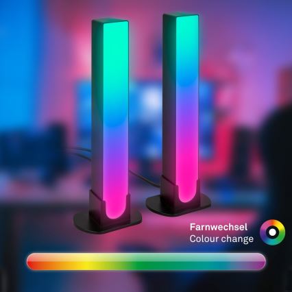 Brilo - KOMPLEKTS 2x LED RGBIC Aptumšojama galda lampa LED/12W/230V 3000-6500K Wi-Fi Tuya