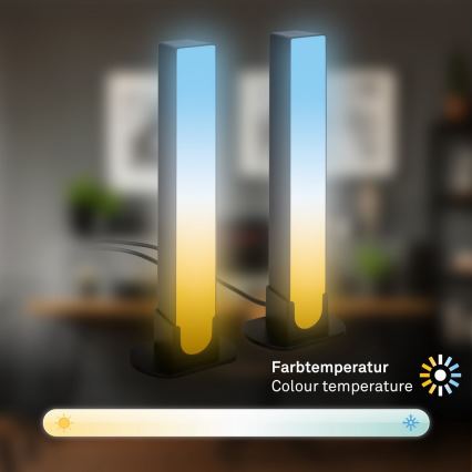 Brilo - KOMPLEKTS 2x LED RGBIC Aptumšojama galda lampa LED/12W/230V 3000-6500K Wi-Fi Tuya
