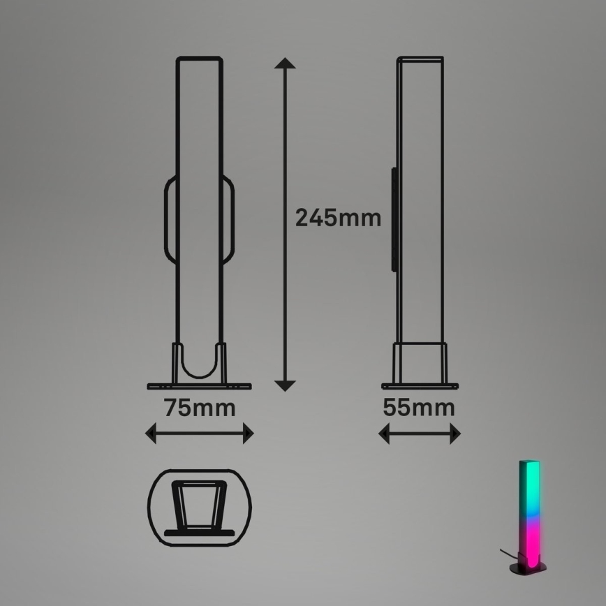 Brilo - KOMPLEKTS 2x LED RGBIC Aptumšojama galda lampa LED/12W/230V 3000-6500K Wi-Fi Tuya