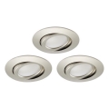 Brilo - KOMPLEKTS 3x LED Aptumšojama iegremdējama vannas istabas lampa LED/5W/230V IP23 matēts hroms