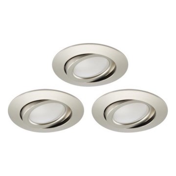 Brilo - KOMPLEKTS 3x LED Aptumšojama iegremdējama vannas istabas lampa LED/5W/230V IP23 matēts hroms