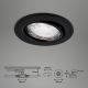 Brilo - KOMPLEKTS 3x LED Iegremdējama vannas istabas lampa 1xGU10/5W/230V IP23 melna