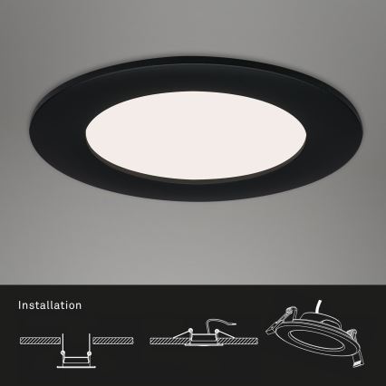 Brilo - KOMPLEKTS 3x LED Iegremdējama vannas istabas lampa FLAT LED/7W/230V IP44