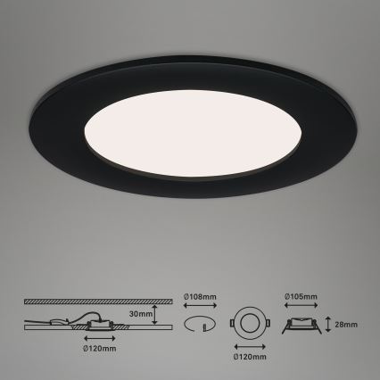 Brilo - KOMPLEKTS 3x LED Iegremdējama vannas istabas lampa FLAT LED/7W/230V IP44