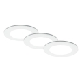 Brilo - KOMPLEKTS 3x LED Iegremdējama vannas istabas lampa LED/4W/230V IP44 3000/4000K balta