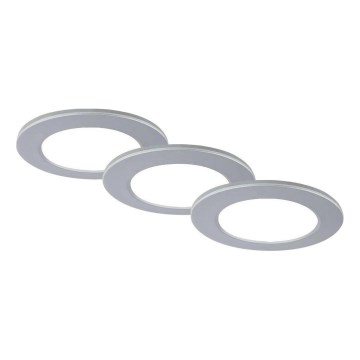 Brilo - KOMPLEKTS 3x LED Iegremdējama vannas istabas lampa LED/4W/230V IP44 3000/4000K sudraba