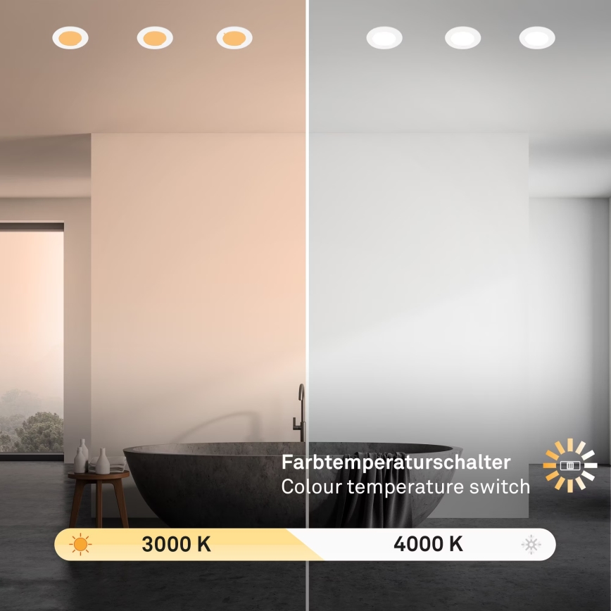 Brilo - KOMPLEKTS 3x LED Iegremdējama vannas istabas lampa LED/4W/230V IP44 3000/4000K balta