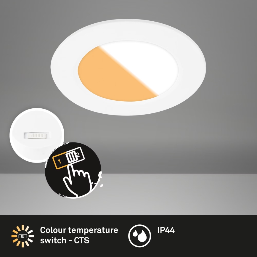 Brilo - KOMPLEKTS 3x LED Iegremdējama vannas istabas lampa LED/4W/230V IP44 3000/4000K balta