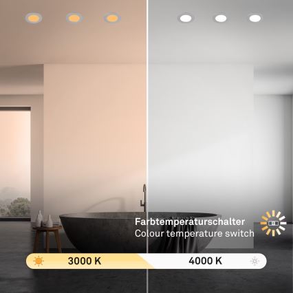 Brilo - KOMPLEKTS 3x LED Iegremdējama vannas istabas lampa LED/4W/230V IP44 3000/4000K sudraba