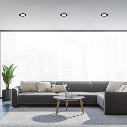 Brilo - komplekts 3x LED vannas istabas iebūvējamie griestu gaismekļi FLAT LED/6W/230V IP44 melni