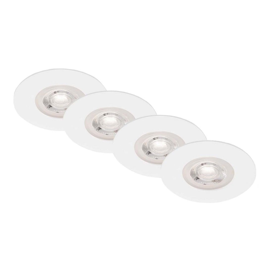 Brilo - KOMPLEKTS 4x LED Iegremdējama vannas istabas lampa LED/4,9W/230V IP44 balta