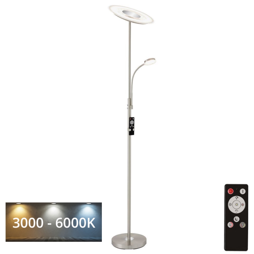 Brilo - LED Aptumšojama grīdas stāvlampa LED/29,5W/230V + LED/3,5W 3000-6000K + tālvadības pults