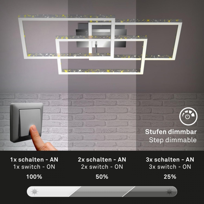 Brilo - LED Aptumšojama griestu lampa FRAME LED/57W/230V 3000K matēts hroms