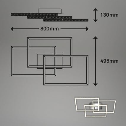 Brilo - LED Aptumšojama griestu lampa FRAME LED/57W/230V 3000K matēts hroms