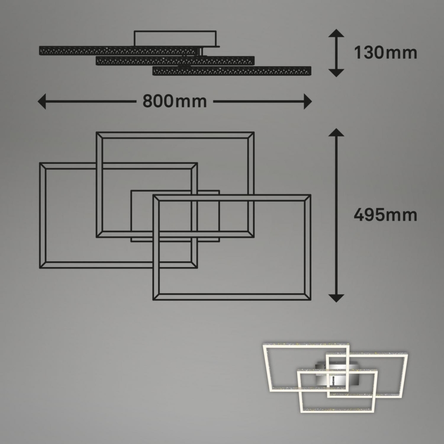 Brilo - LED Aptumšojama griestu lampa FRAME LED/57W/230V 3000K matēts hroms