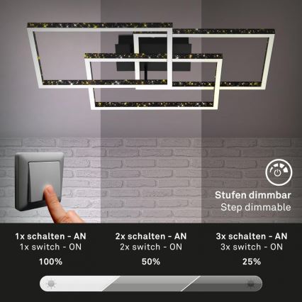 Brilo - LED Aptumšojama griestu lampa FRAME LED/57W/230V 3000K melna