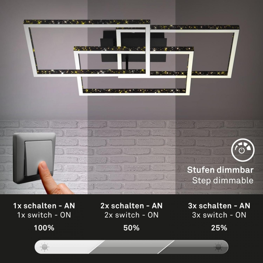 Brilo - LED Aptumšojama griestu lampa FRAME LED/57W/230V 3000K melna