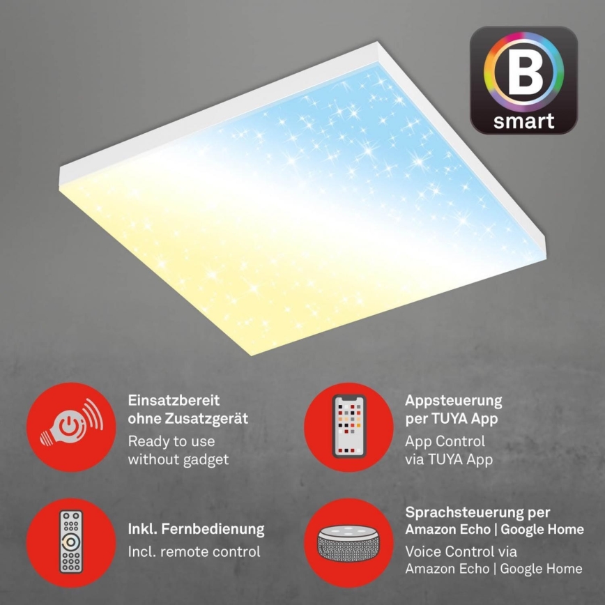 Brilo - LED Aptumšojama griestu lampa FRAMELESS LED/24W/230V 3000-6500K Wi-Fi Tuya + tālvadības pults