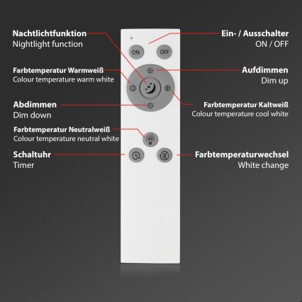 Brilo - LED Aptumšojama griestu lampa PIATTO LED/24W/230V 3000-6500K 100x25 cm + tālvadības pults