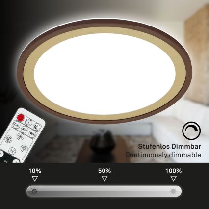 Brilo - LED Aptumšojama griestu lampa SLIM LED/22W/230V 2700-6500K + tālvadības pults