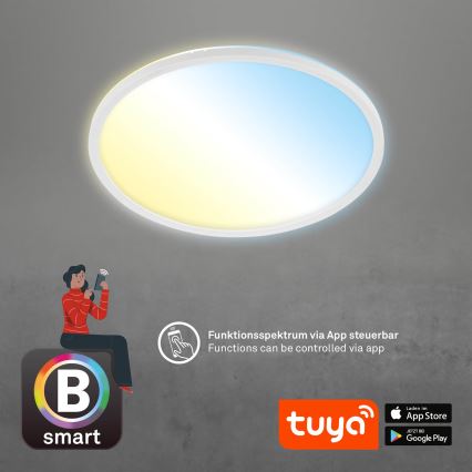 Brilo - LED Aptumšojama griestu lampa SLIM LED/22W/230V 2700-6500K Wi-Fi Tuya + tālvadības pults