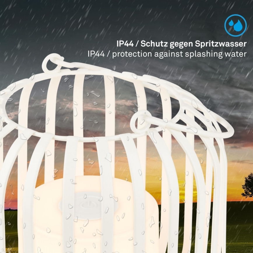 Brilo - LED Aptumšojama rechargeable āra galda lampa LED/2W/5V IP44 balta