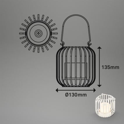 Brilo - LED Aptumšojama rechargeable āra galda lampa LED/2W/5V IP44 balta
