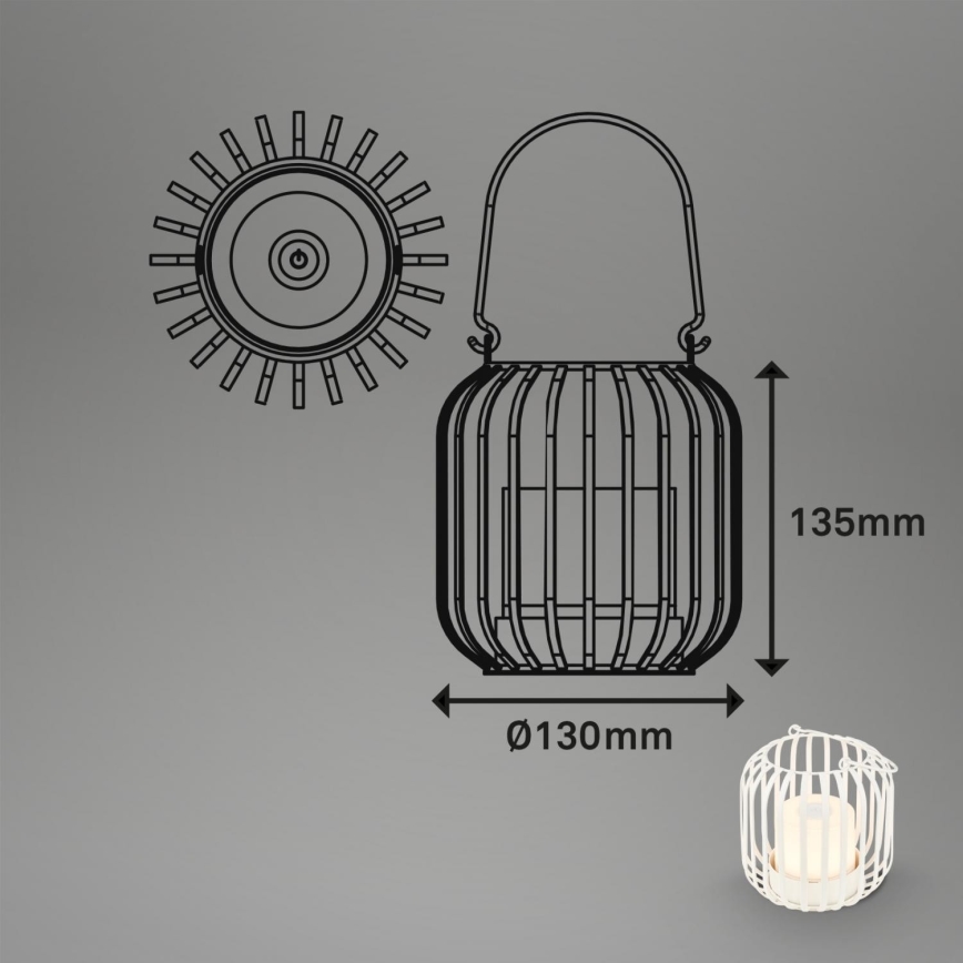 Brilo - LED Aptumšojama rechargeable āra galda lampa LED/2W/5V IP44 balta
