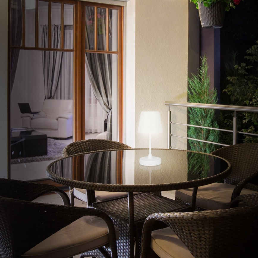Brilo - LED Aptumšojama rechargeable āra galda lampa LED/3W/5V IP44 balta