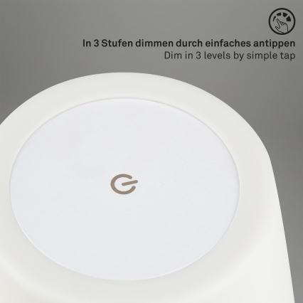 Brilo - LED Aptumšojama rechargeable āra galda lampa LED/3W/5V IP44 balta