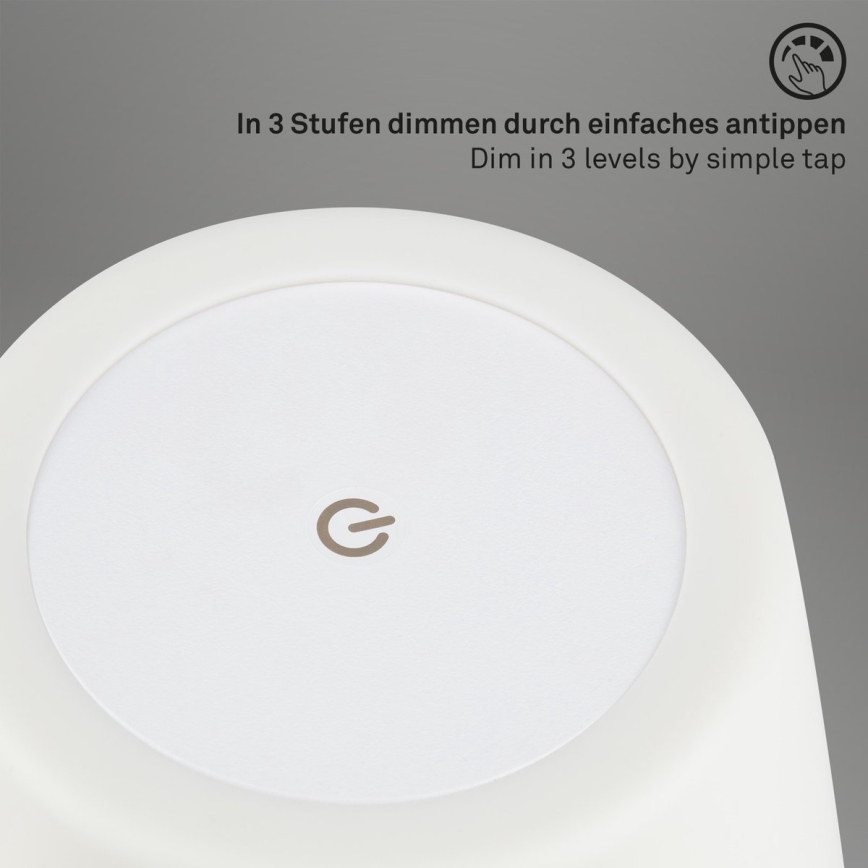 Brilo - LED Aptumšojama rechargeable āra galda lampa LED/3W/5V IP44 balta