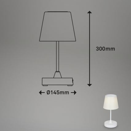 Brilo - LED Aptumšojama rechargeable āra galda lampa LED/3W/5V IP44 balta