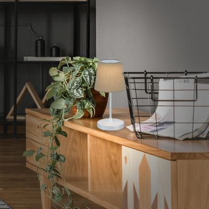 Brilo - LED Aptumšojama uzlādējams āra galda lampa LED/3W/5V IP44 sudraba/bēša