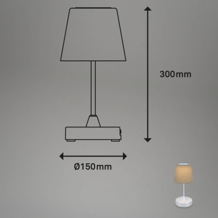 Brilo - LED Aptumšojama uzlādējams āra galda lampa LED/3W/5V IP44 sudraba/bēša