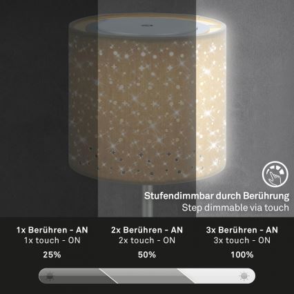 Brilo - LED Aptumšojama rechargeable āra galda lampa LOLE LED/3W/5V IP44 sudraba/bēša