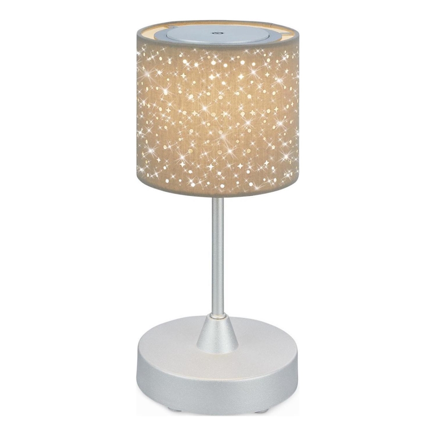 Brilo - LED Aptumšojama rechargeable āra galda lampa LOLE LED/3W/5V IP44 sudraba/bēša