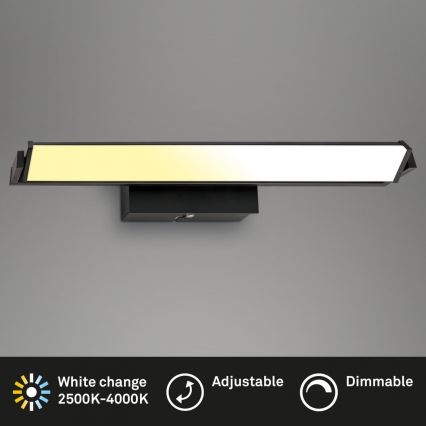 Brilo - LED Aptumšojama sienas lampa LED/18W/230V 2700-4000K melna