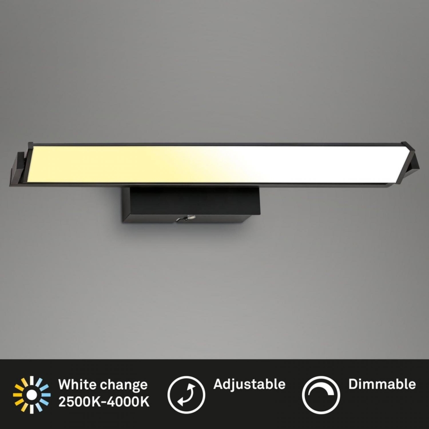 Brilo - LED Aptumšojama sienas lampa LED/18W/230V 2700-4000K melna