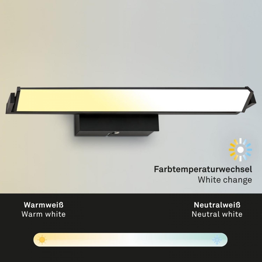 Brilo - LED Aptumšojama sienas lampa LED/18W/230V 2700-4000K melna