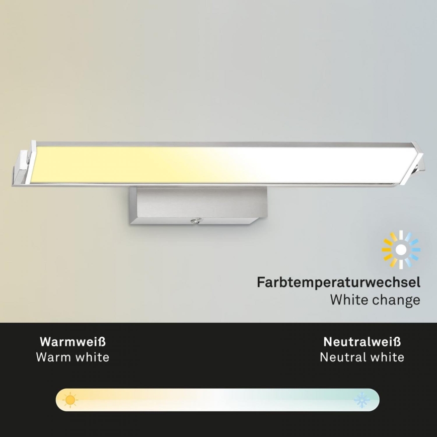 Brilo - LED Aptumšojama sienas lampa LED/18W/230V 2700-4000K sudraba