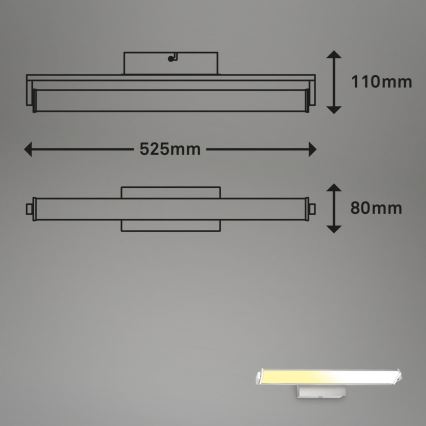 Brilo - LED Aptumšojama sienas lampa LED/18W/230V 2700-4000K sudraba