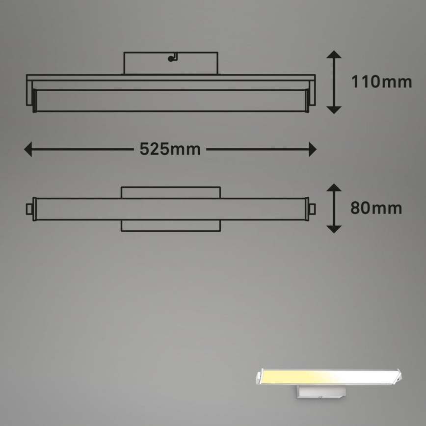 Brilo - LED Aptumšojama sienas lampa LED/18W/230V 2700-4000K sudraba