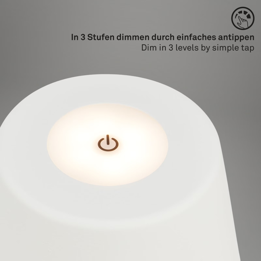 Brilo - LED Aptumšojama uzlādējama āra galda lampa LED/3,5W/5V IP44 balta