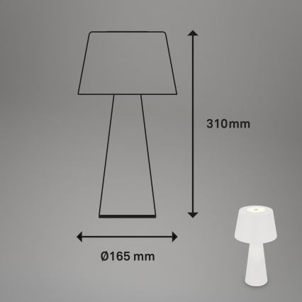 Brilo - LED Aptumšojama uzlādējama āra galda lampa LED/3,5W/5V IP44 balta