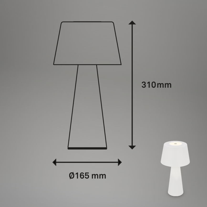 Brilo - LED Aptumšojama uzlādējama āra galda lampa LED/3,5W/5V IP44 balta
