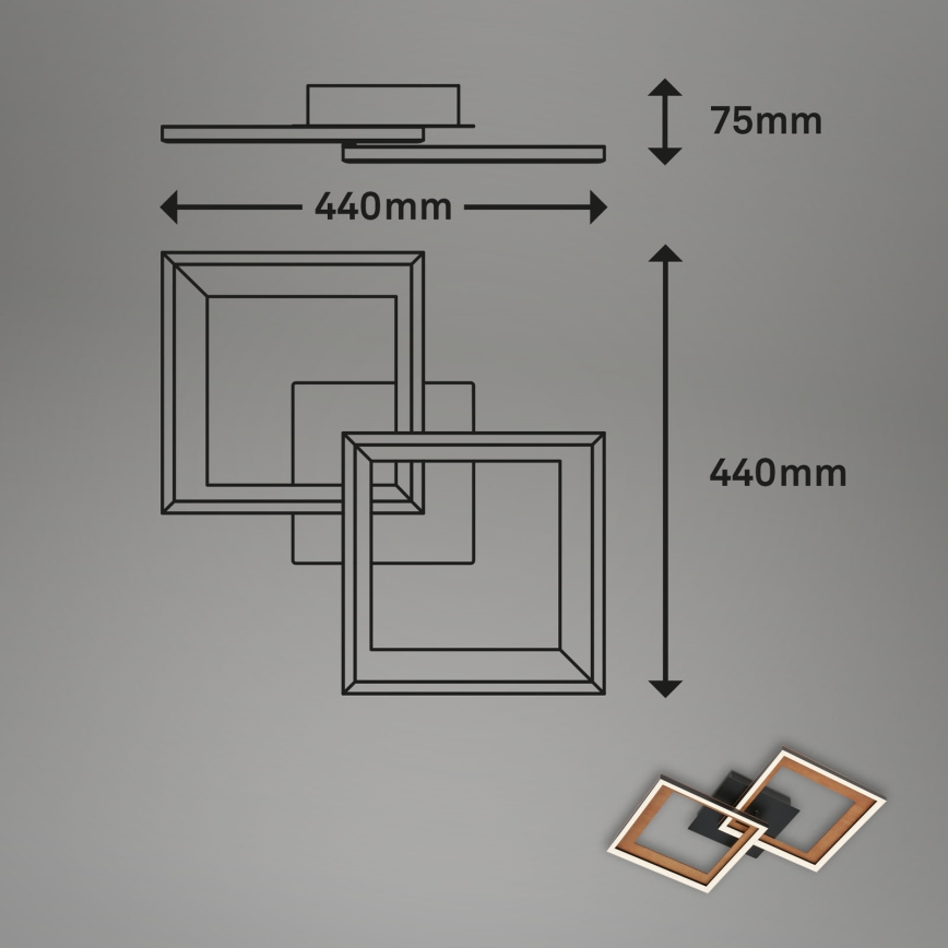 Brilo - LED Aptumšojama virsapmetuma lustra FRAME 2xLED/11W/230V